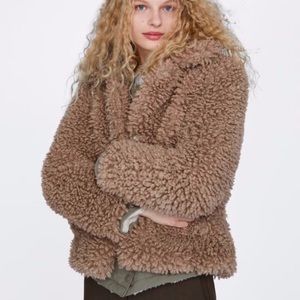 2/$20 ZARA cropped fluffy TEDDY coat jacket